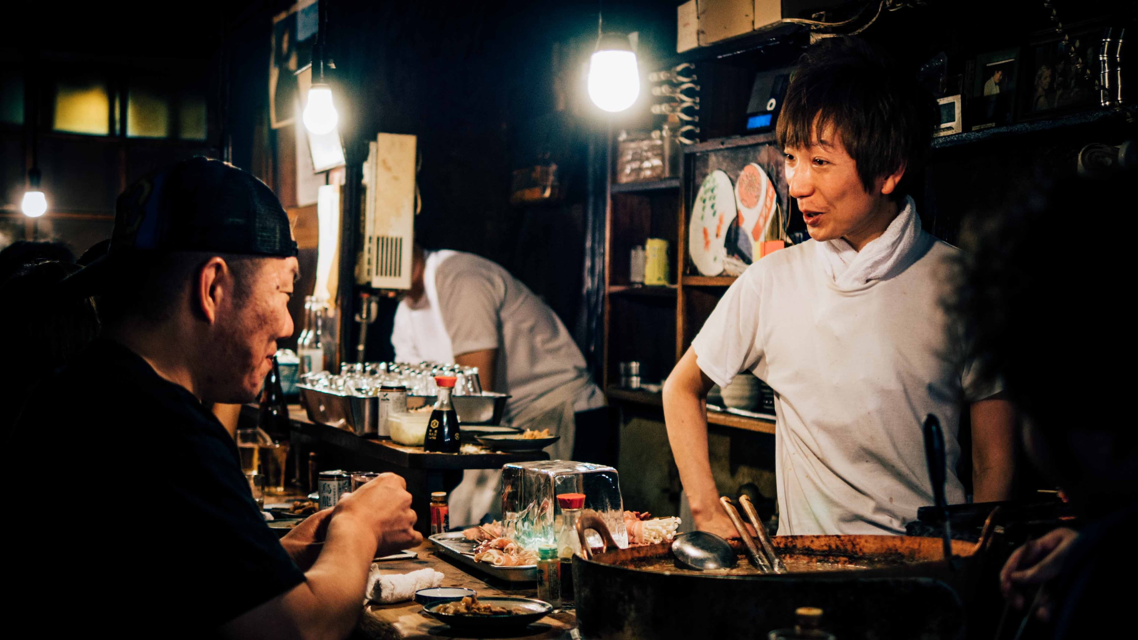 Conversation at a restaurant